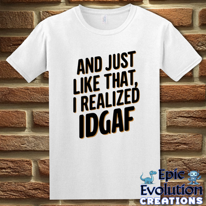 S-White-I Don't give a Fuck T Shirt-Epic Evolution Creations