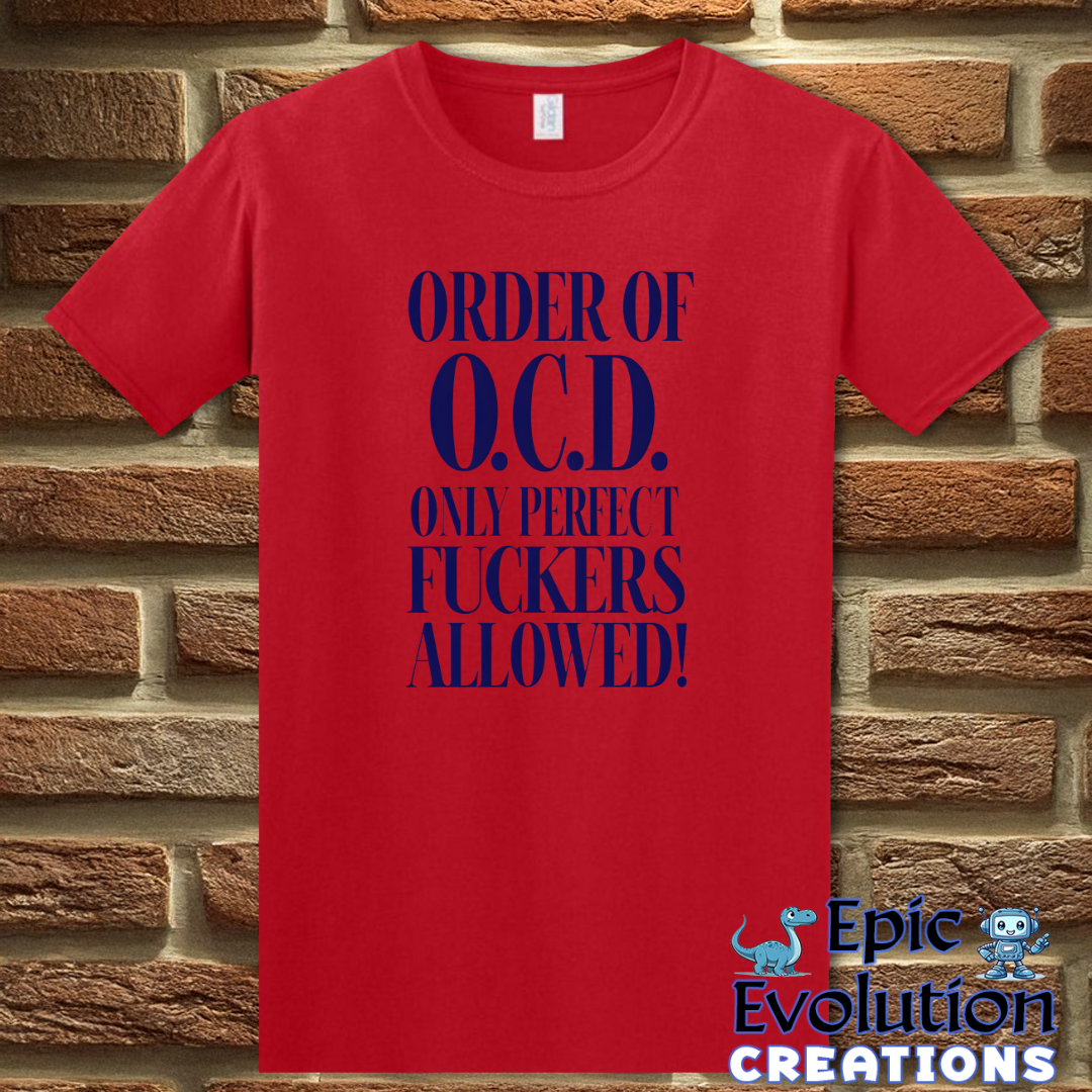 S-Red-OCD Humor T Shirt-Epic Evolution Creations