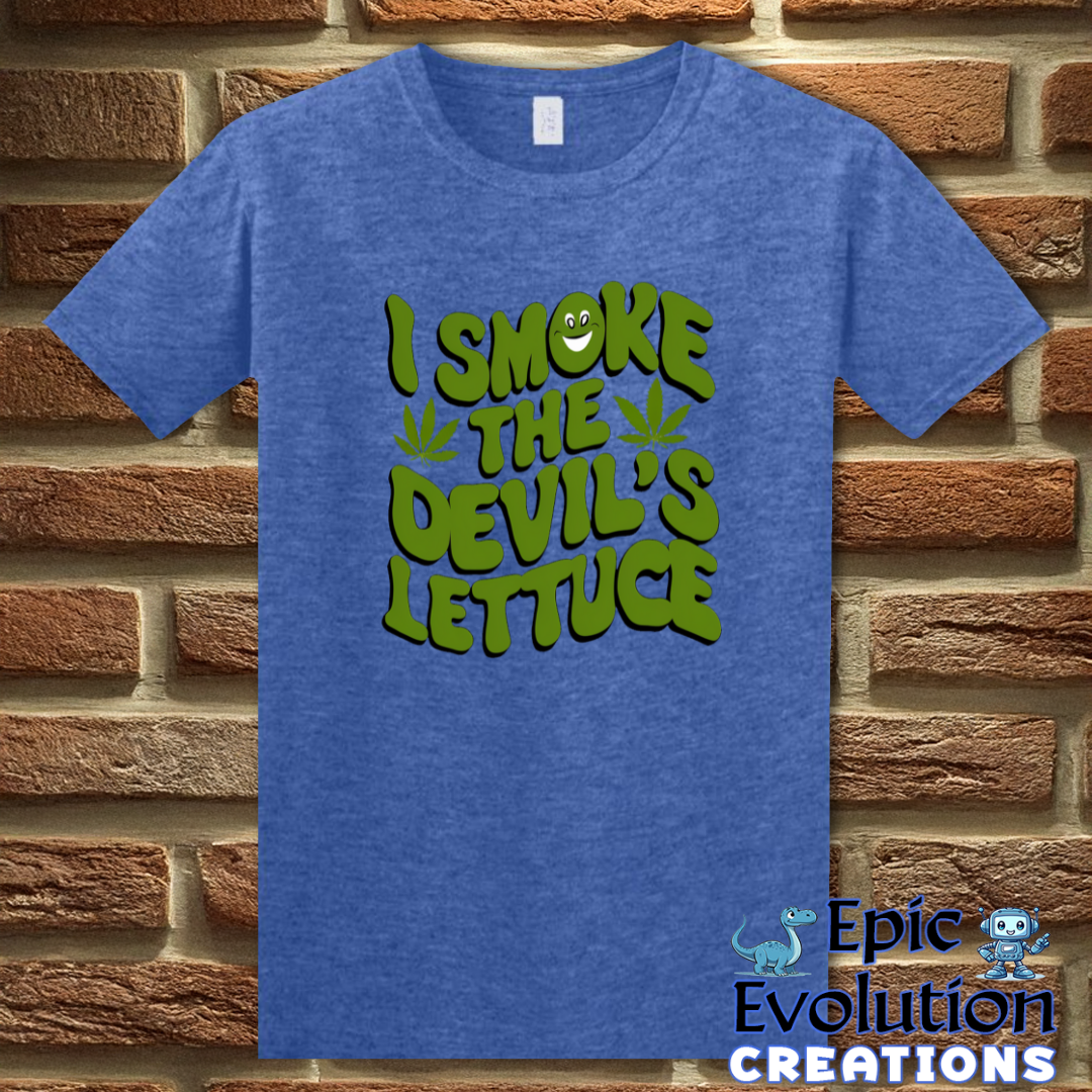 S-Heather Royal-Funny cannabis Devil's Lettuce shirt-Epic Evolution Creations