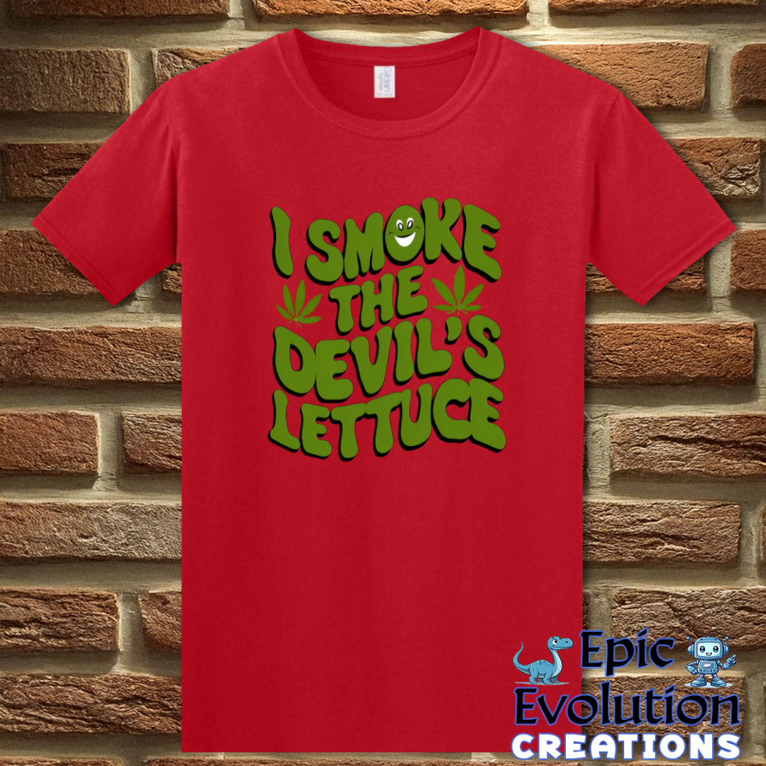 S-Red-Funny cannabis Devil's Lettuce shirt-Epic Evolution Creations