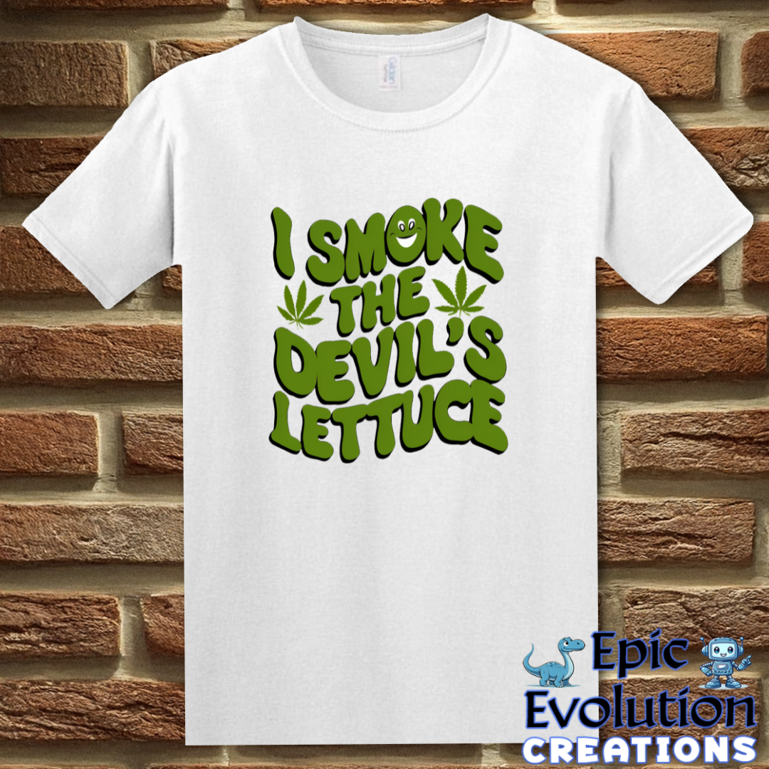 S-White-Funny cannabis Devil's Lettuce shirt-Epic Evolution Creations