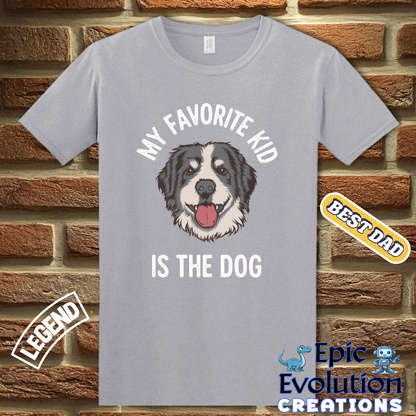Funny Dad T Shirt - My Favorite Kid is the Dog Shirt, Dog Lover Gift for Dog Dad, Humorous Dog Dad T Shirt, Sarcastic Dad T Shirt Gift for Men