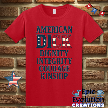 American D.I.C.K. Patriotic Funny Acronym T-Shirt