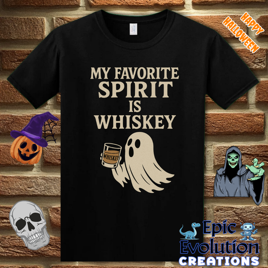 My Favorite Spirit Is Whiskey Funny Halloween T-Shirt