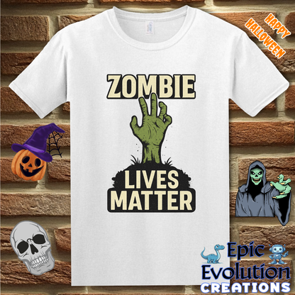 Zombie Lives Matter Funny Halloween T-Shirt for Men and Women
