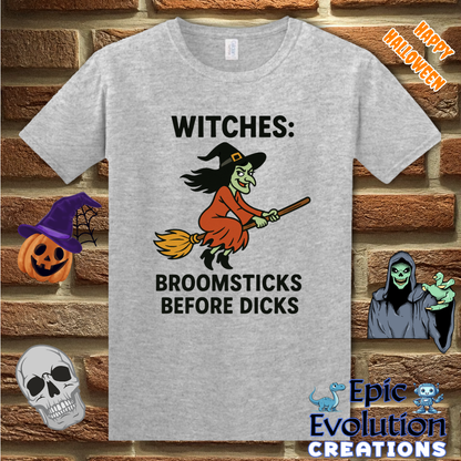 🧙Witches Broomsticks Before Dicks Halloween Shirt for Women