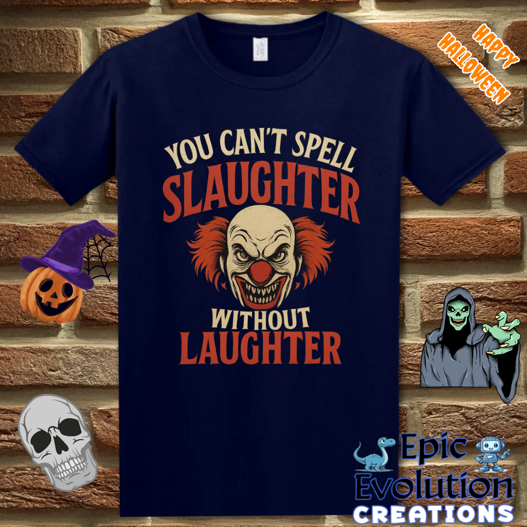 Funny Scary Clown Halloween T-Shirt for Women & Men