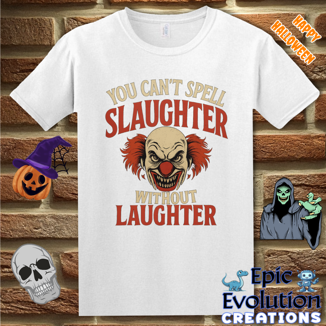Funny Scary Clown Halloween T-Shirt for Women & Men