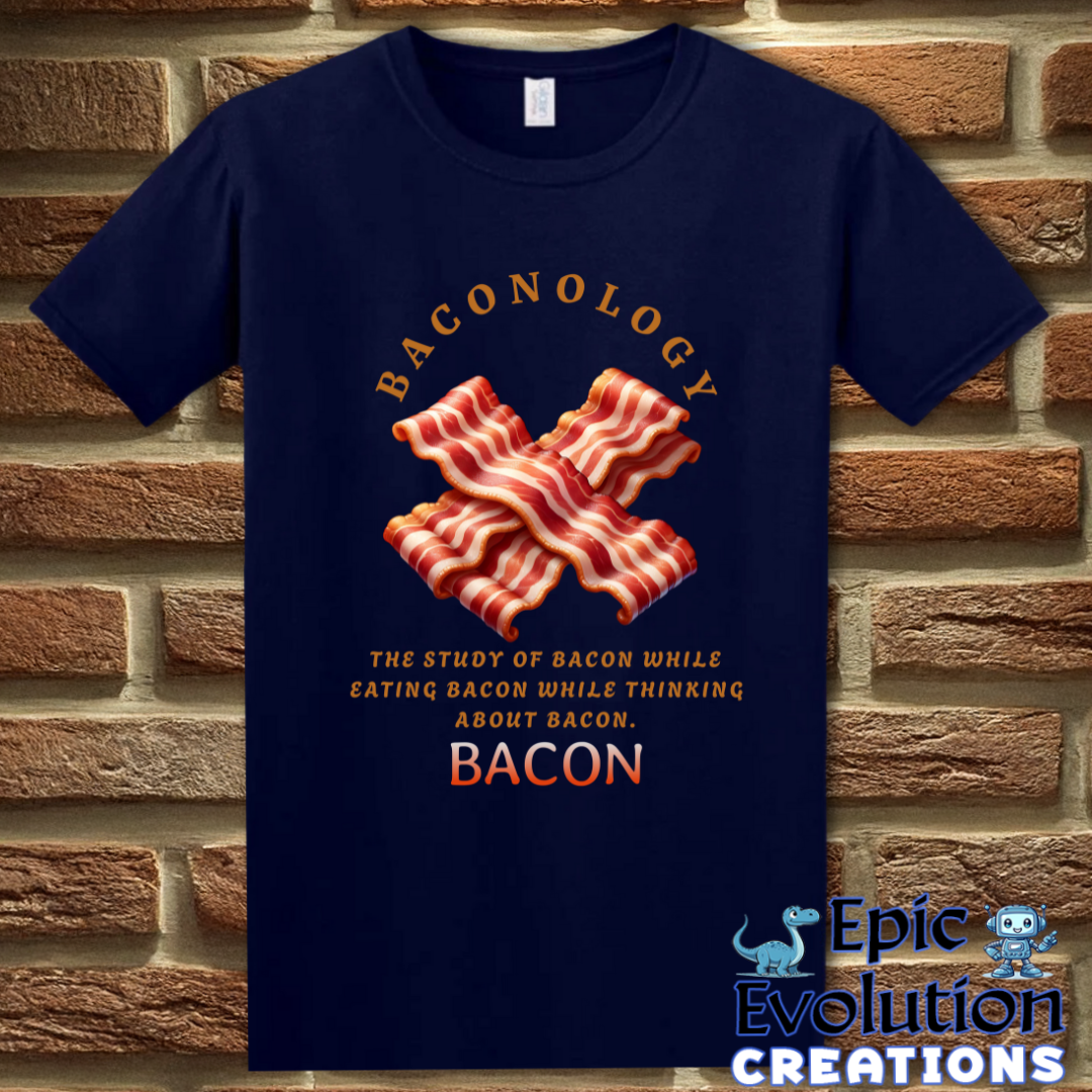 S-Navy-Funny Bacon T-Shirt-Epic Evolution Creations