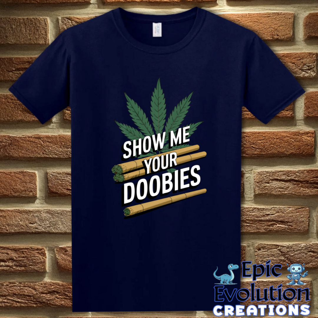 S-Navy-Show Me Your Doobies T-Shirt-Epic Evolution Creations