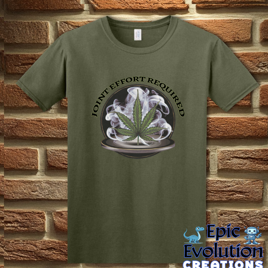 S-Military Green-Funny Cannabis Joint T-Shirt-Epic Evolution Creations