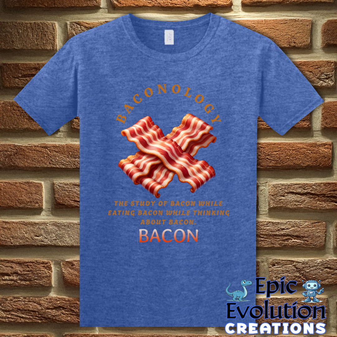 S-Heather Royal-Funny Bacon T-Shirt-Epic Evolution Creations