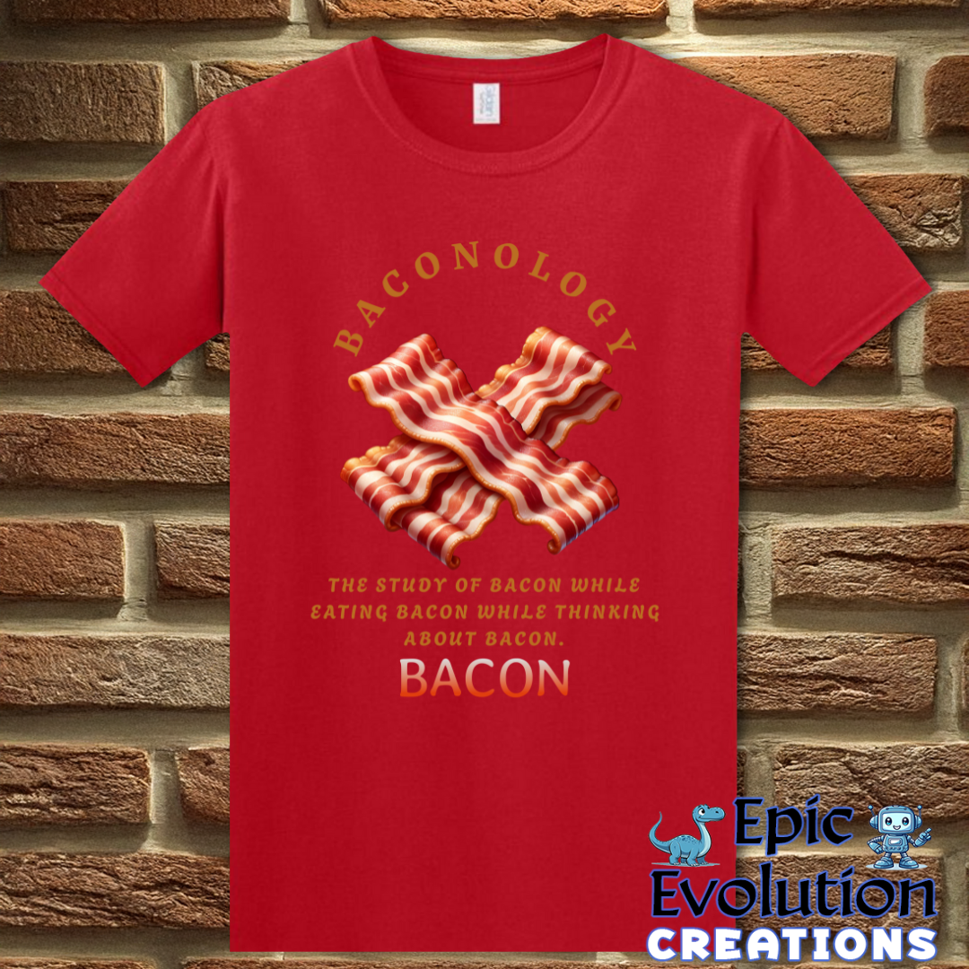 S-Red-Funny Bacon T-Shirt-Epic Evolution Creations