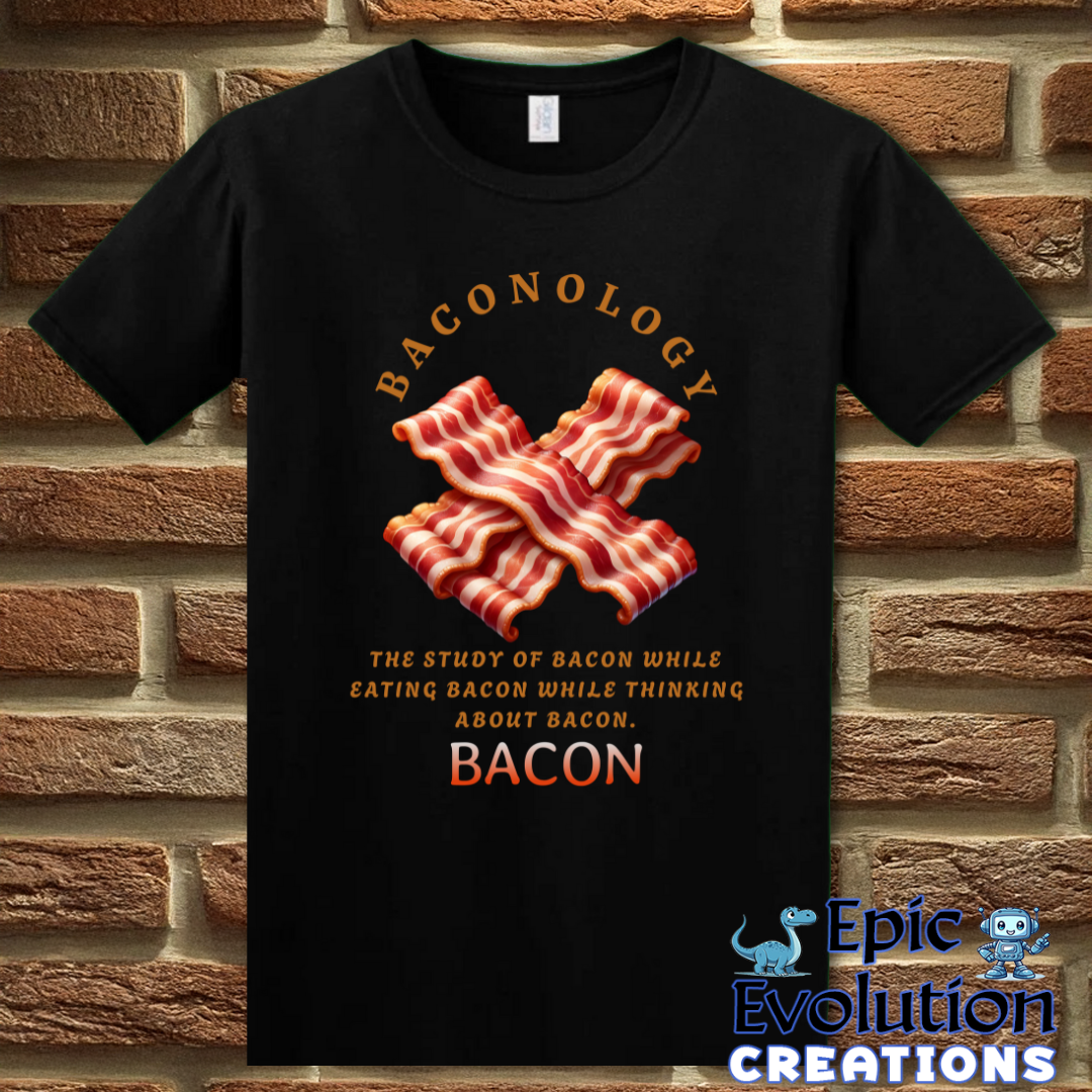 S-Black-Funny Bacon T-Shirt-Epic Evolution Creations