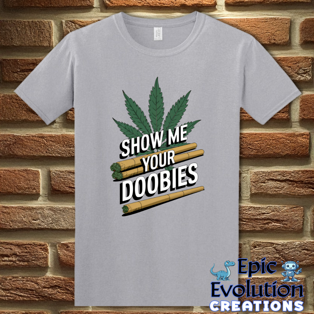 S-Graphite Heather-Show Me Your Doobies T-Shirt-Epic Evolution Creations