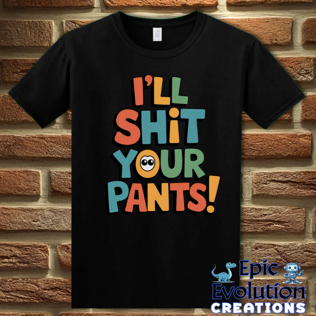 S-Black-Funny I'll Shit Your Pants T Shirt-Epic Evolution Creations