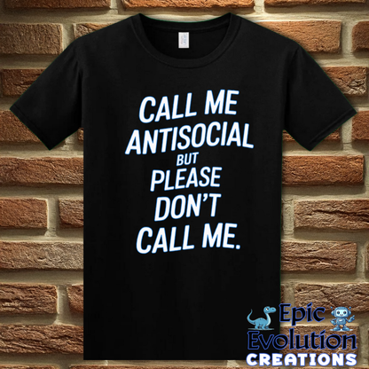 S-Black-Funny Antisocial T Shirt-Epic Evolution Creations