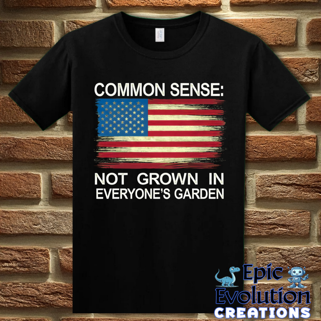 S-Black-Common Sense Graphic T-Shirt-Epic Evolution Creations