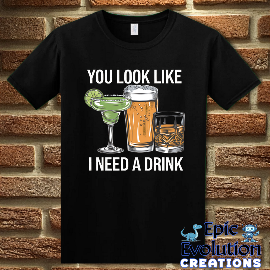 S-Black-Funny Drinking T Shirt-Epic Evolution Creations