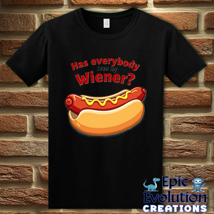 S-Black-Funny Hot Dog T Shirt-Epic Evolution Creations