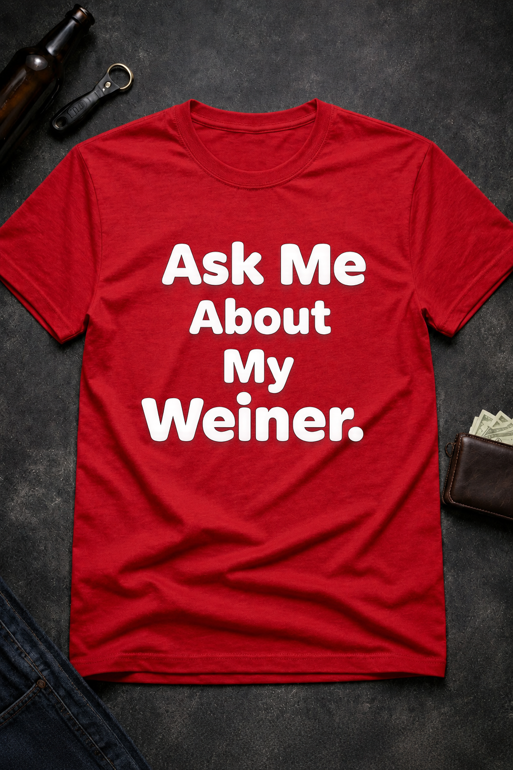 Ask Me About My Weiner Funny T-Shirt