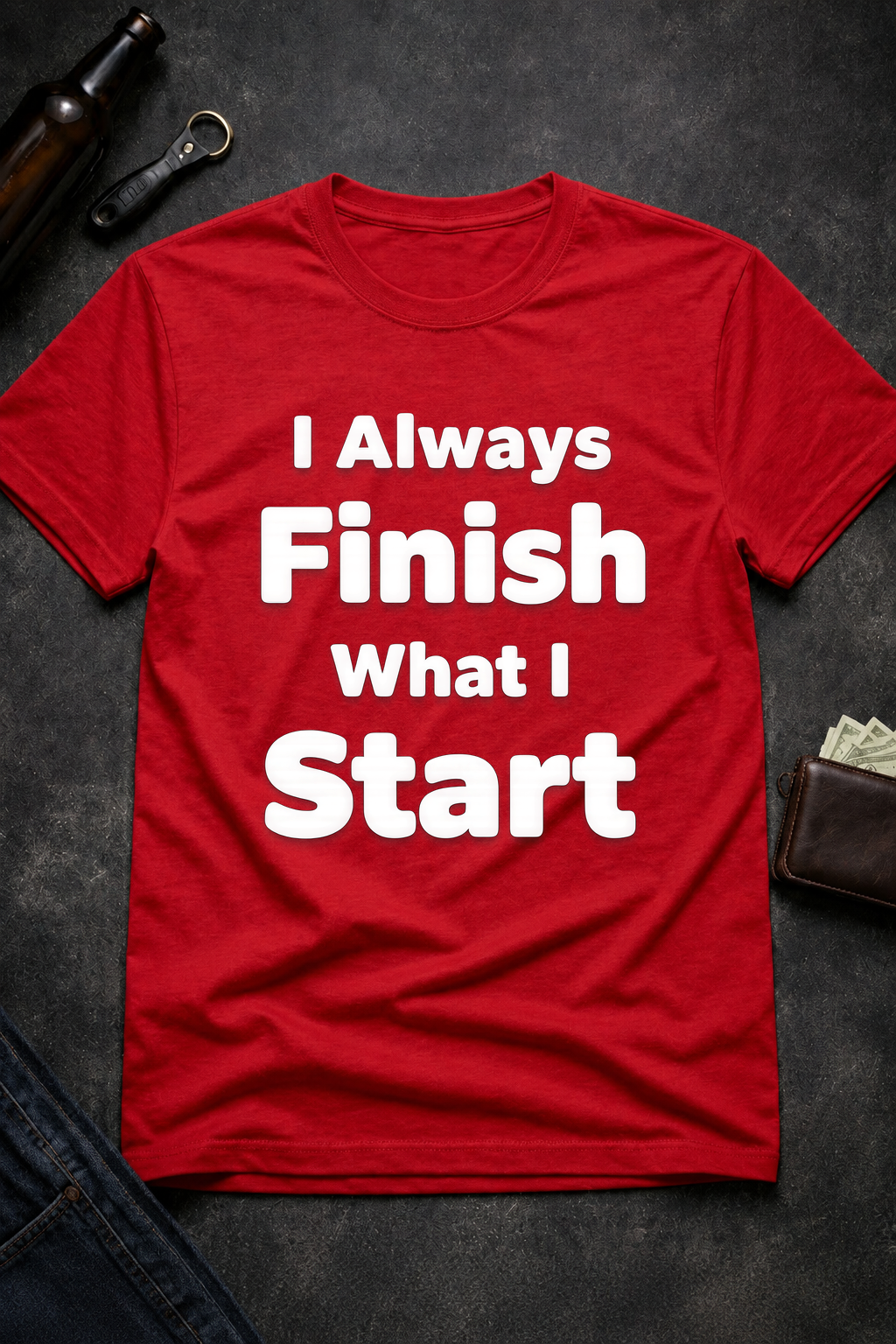 I Always Finish What I Start Funny Adult Humor T-Shirt