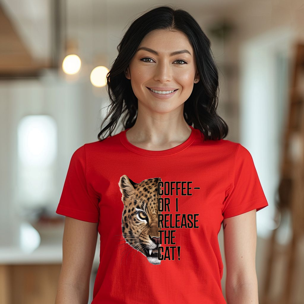 Funny Coffee T-Shirt Gift for Wildlife Lovers, Funny Cat Shirt Gift for Her, Mental Health Shirt, Sarcastic Coffee Lover TShirt, Funny Shirt