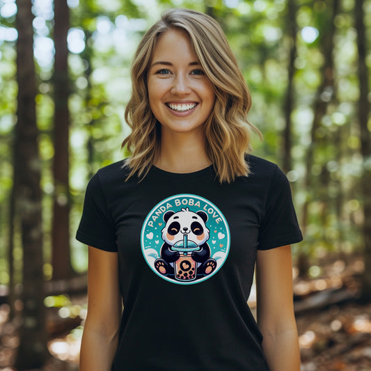 Cute Panda Sipping Boba Tea: Novelty T-Shirt for Bubble Tea and Panda Lovers - Unique Blend of Cuteness & Trendy Beverage Fashion Statement