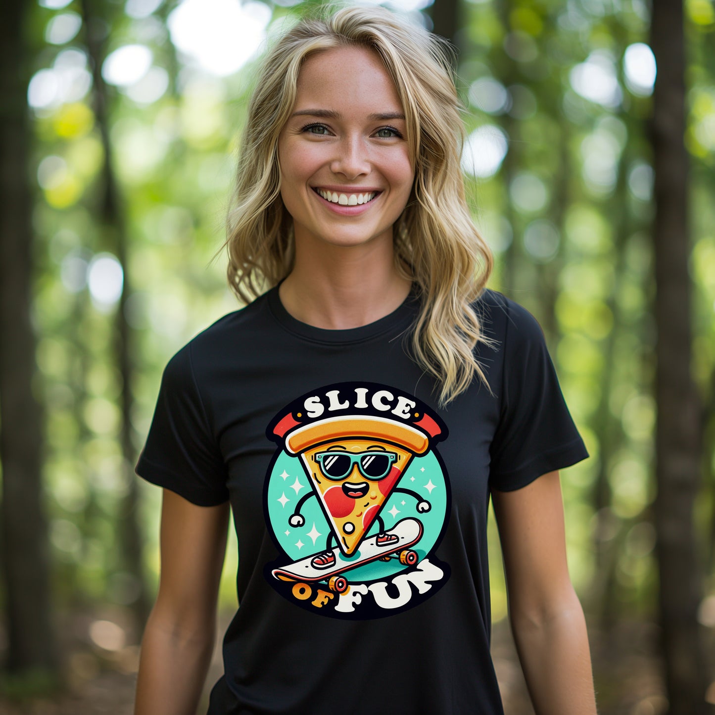 Skateboarding Pizza Slice - Novelty T-Shirt for Foodies and Skaters. Perfect for Pizza Lovers and Skateboarding Enthusiasts. Grab a Slice!