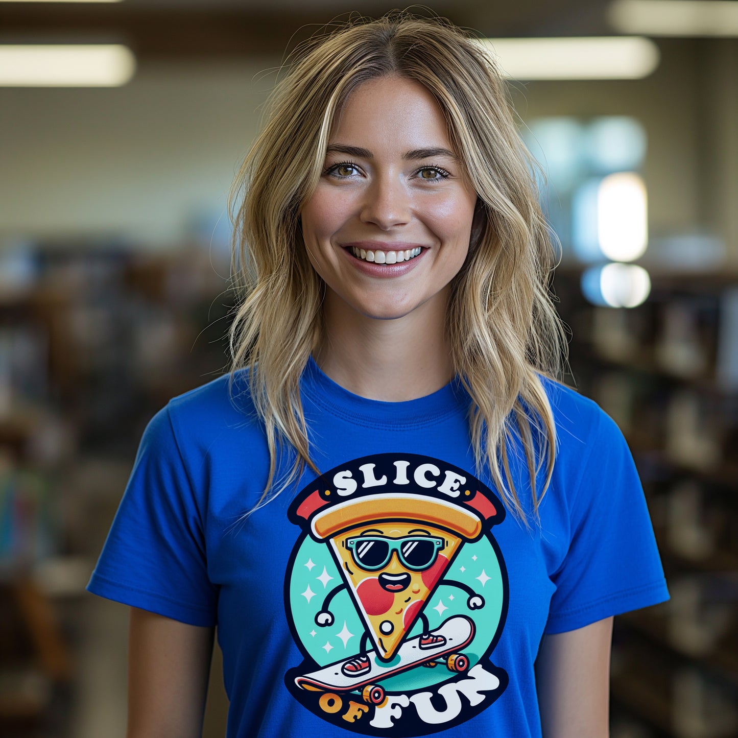 Skateboarding Pizza Slice - Novelty T-Shirt for Foodies and Skaters. Perfect for Pizza Lovers and Skateboarding Enthusiasts. Grab a Slice!