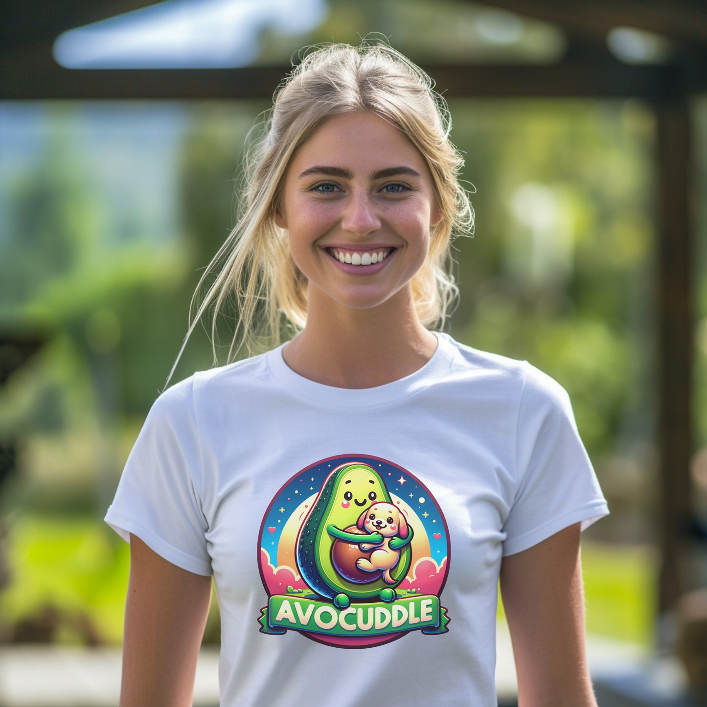 Adorable Avocado and Puppy Love: Novelty T-Shirt for Dog and Avocado Lovers - Blend of Cuteness with a Health Conscious Fashion Statement
