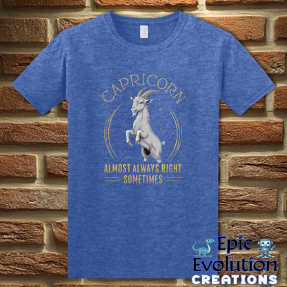 S-Heather Royal-Capricorn Zodiac T Shirt-Epic Evolution Creations