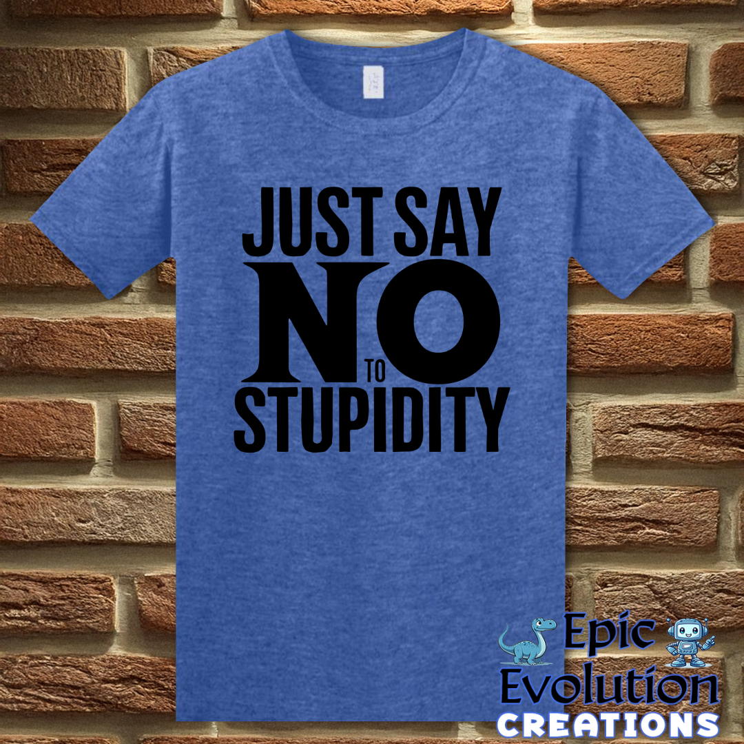 S-Heather Royal-Funny Stupidity T Shirt-Epic Evolution Creations