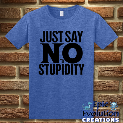 S-Heather Royal-Funny Stupidity T Shirt-Epic Evolution Creations