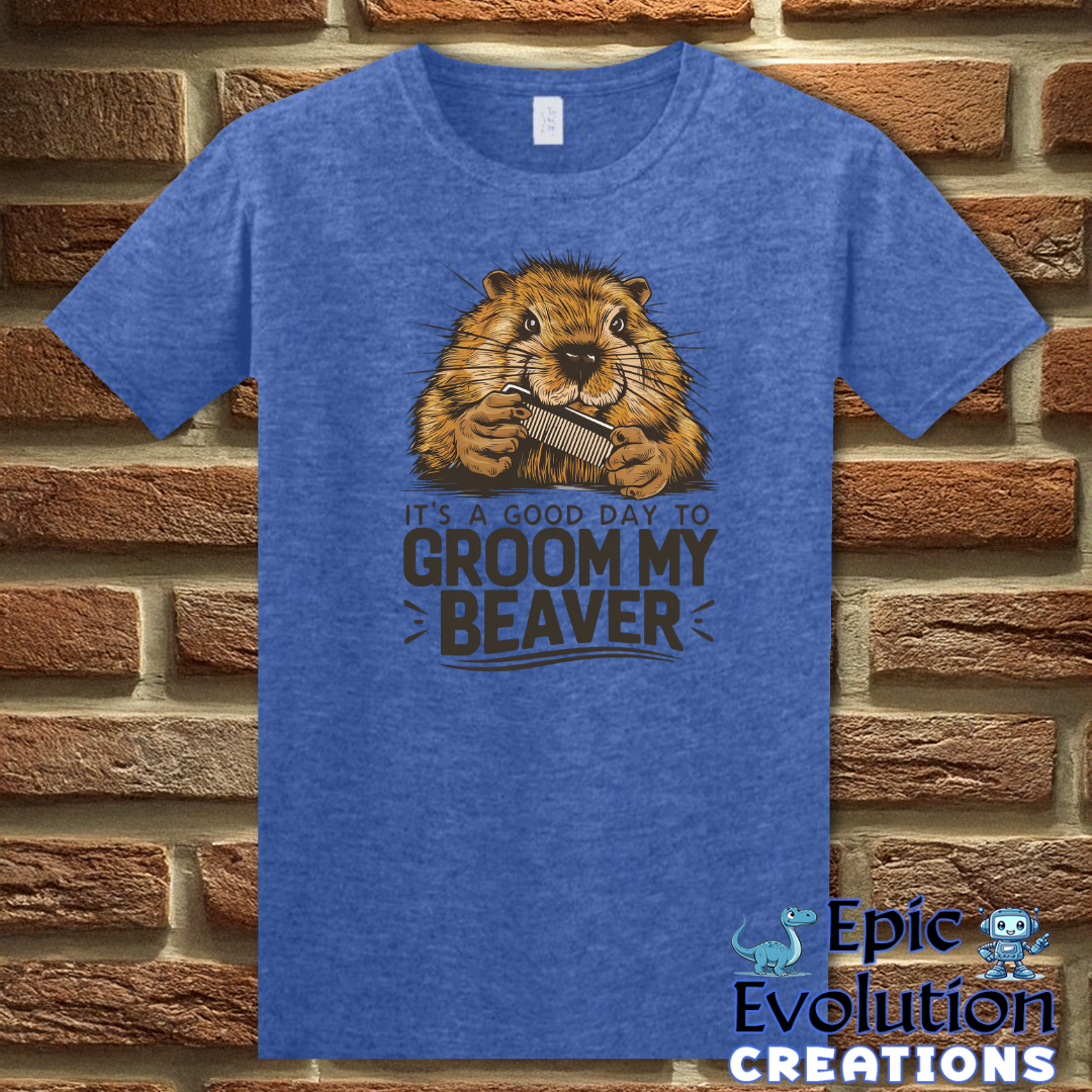 S-Heather Royal-Funny Beaver Funny T Shirt-Epic Evolution Creations