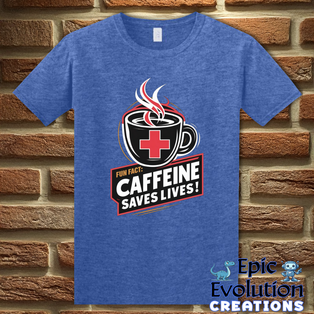 S-Heather Royal-Funny Caffeine Addiction T Shirt-Epic Evolution Creations