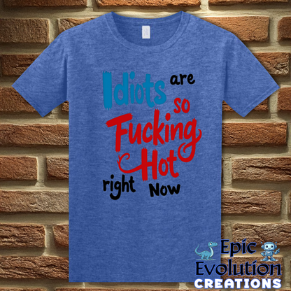 S-Heather Royal-Funny Stupidity T Shirt-Epic Evolution Creations