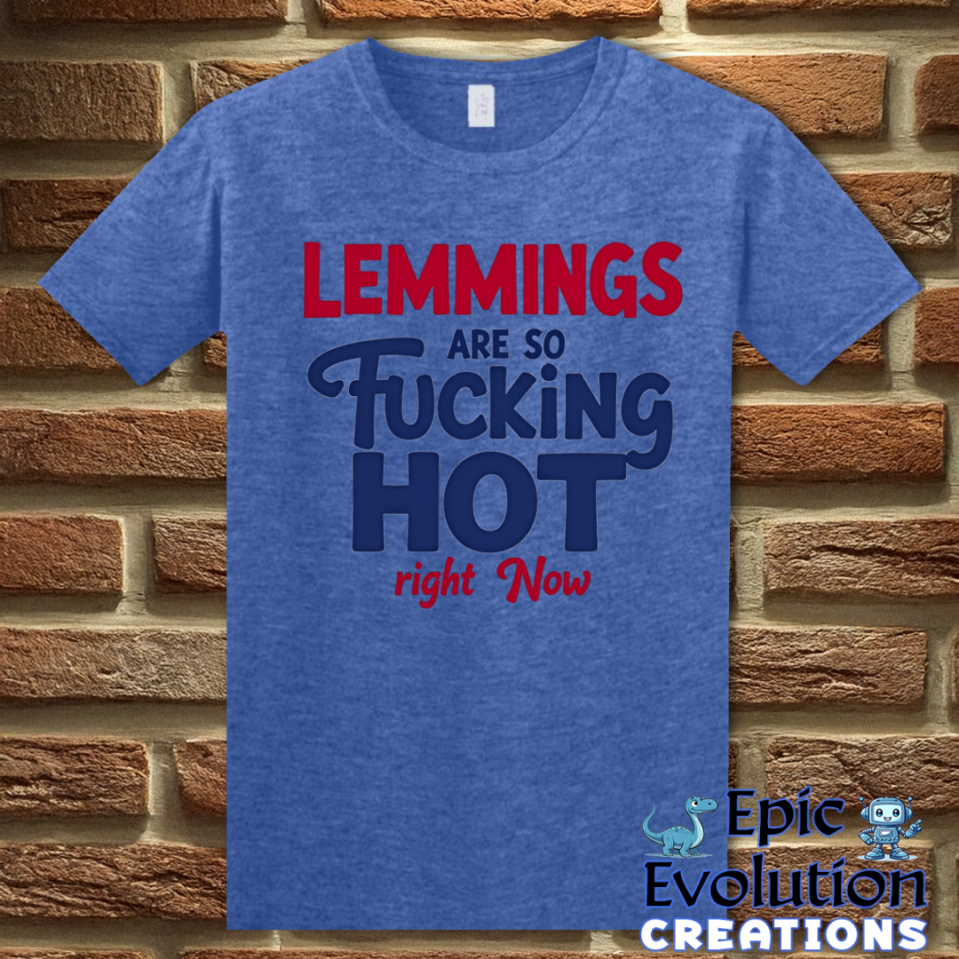 S-Heather Royal-Funny Lemmings T Shirt-Epic Evolution Creations