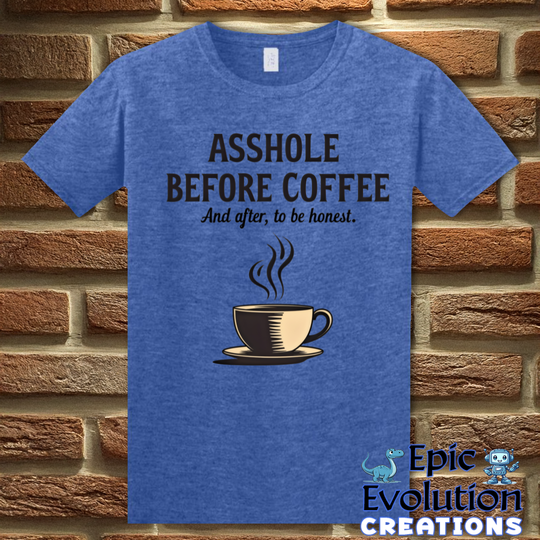 S-Heather Royal-Funny Coffee T-Shirt-Epic Evolution Creations