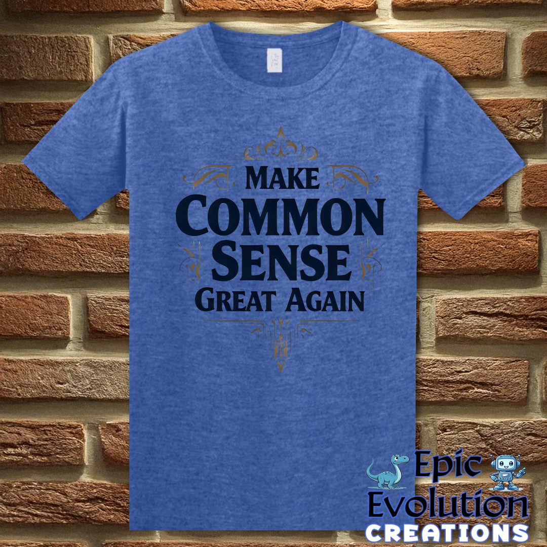 S-Heather Royal-Funny Common Sense T Shirt-Epic Evolution Creations