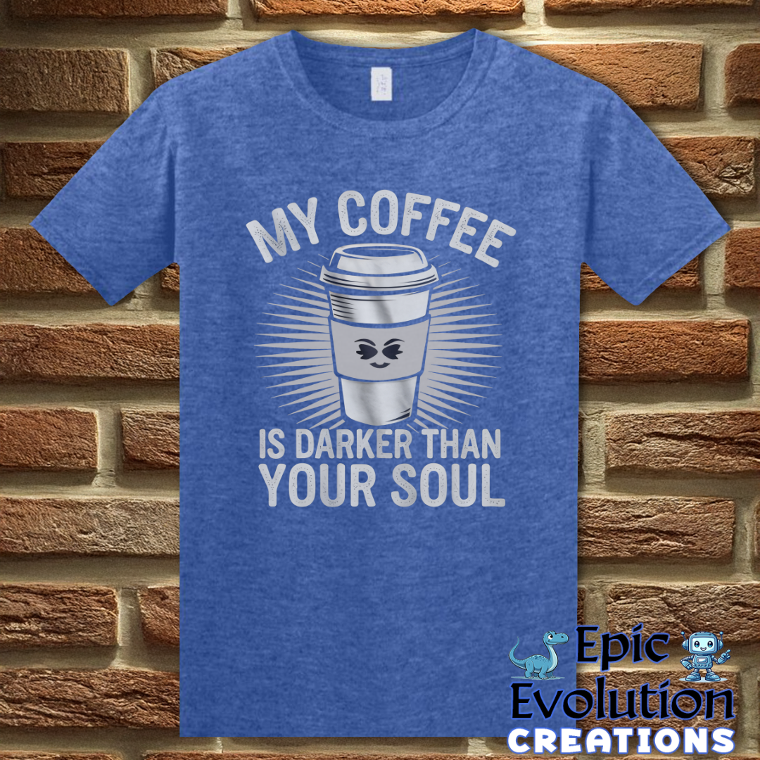 S-Heather Royal-Funny Coffee T-Shirt for Coffee Lovers-Epic Evolution Creations