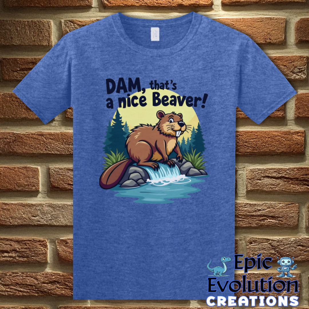 S-Heather Royal-Funny Beaver Graphic Shirt-Epic Evolution Creations