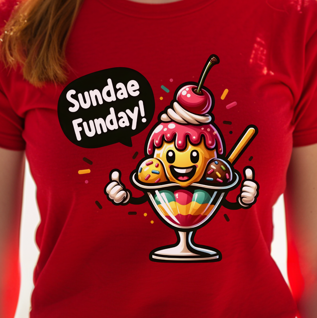 Sundae Funday T-Shirt, Funny Ice Cream Shirt, Ice Cream T-shirt, Ice Cream Gift for Him, Ice Cream Gift for Her, Ice Cream Funny Shirt