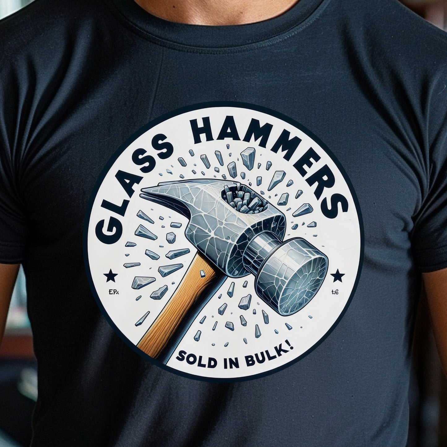 Glass Hammers T-Shirt: Fragile, Yet Striking - A Bold and Humorous Fashion Statement for DIY Enthusiasts and Unique Accessory Collectors