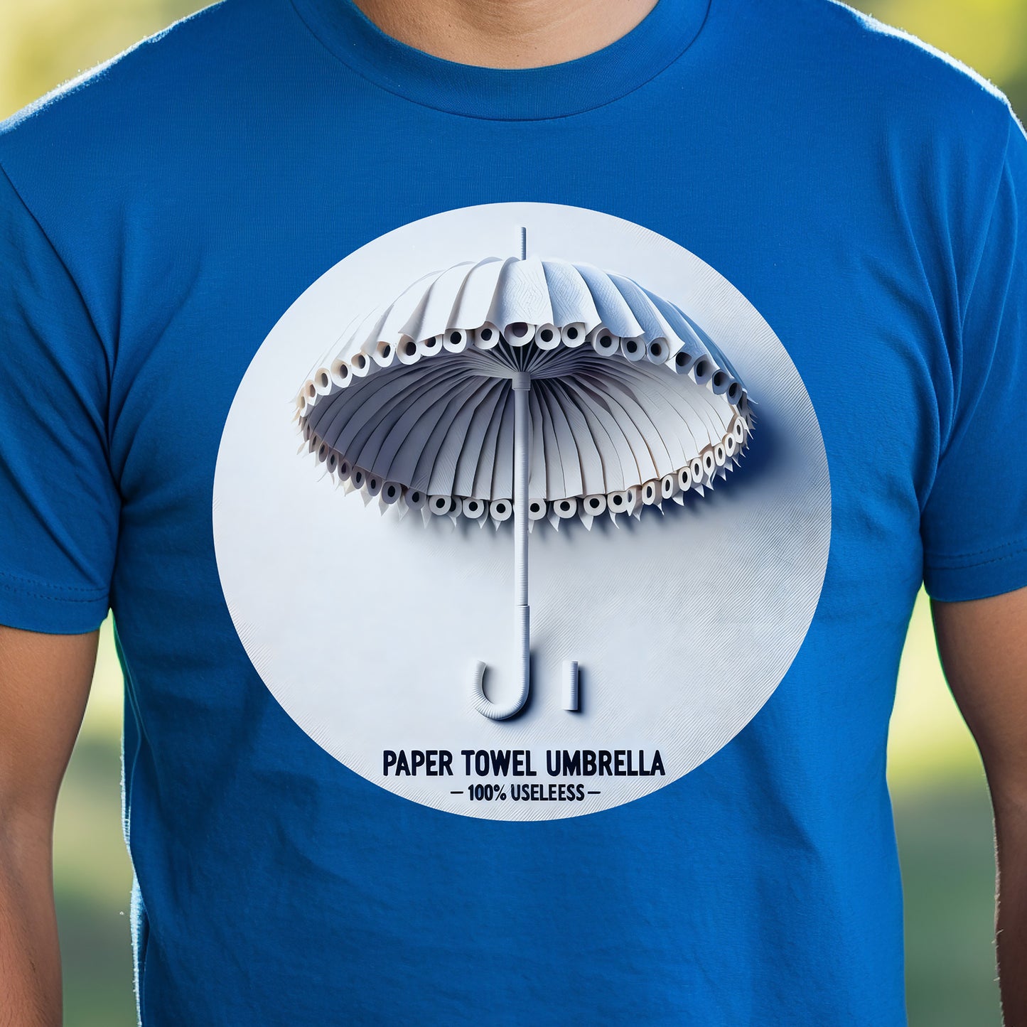 Paper Towel Umbrella T-Shirt: 100% Useless - Failed Inventions - A Humorous Statement Piece for Those Who Love Funny Fashion Choices