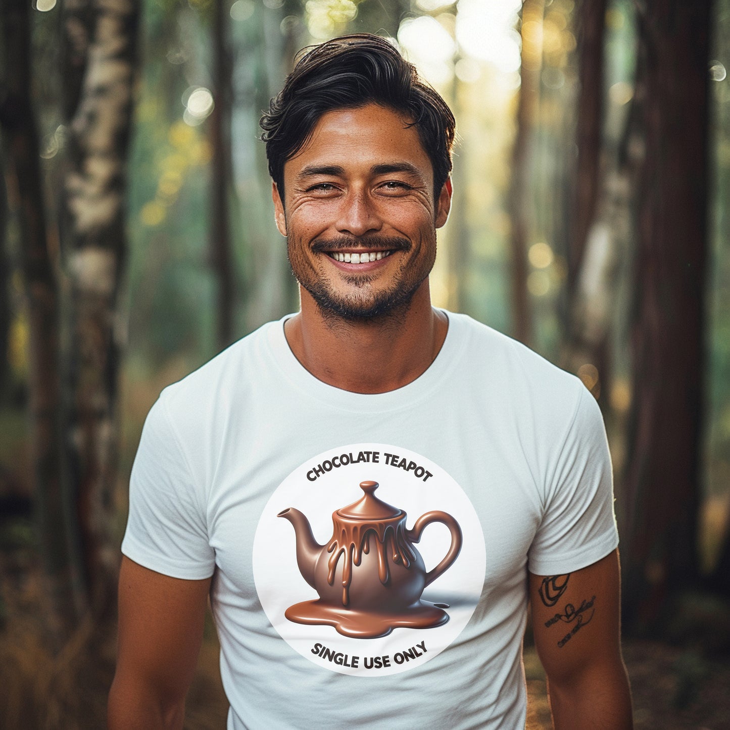 Melting Chocolate Teapot T-Shirt: Single Use Only! Ideal Humorous Unique Kitchenware T-Shirt Gift for Quirky Fashion Enthusiasts