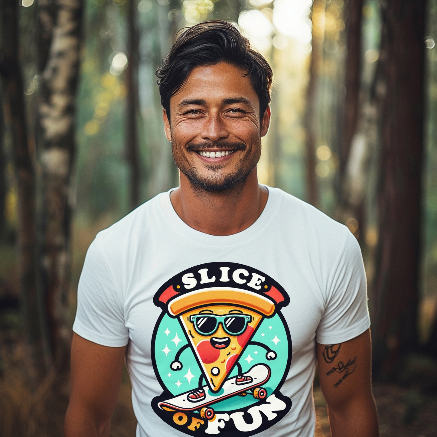 Skateboarding Pizza Slice - Novelty T-Shirt for Foodies and Skaters. Perfect for Pizza Lovers and Skateboarding Enthusiasts. Grab a Slice!