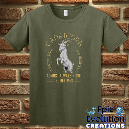 S-Military Green-Capricorn Zodiac T Shirt-Epic Evolution Creations