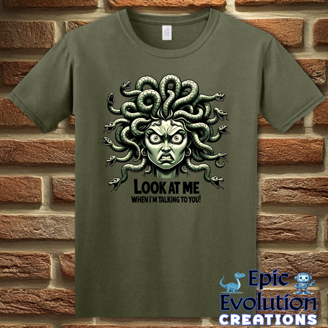 S-Military Green-Funny Medusa T Shirt-Epic Evolution Creations