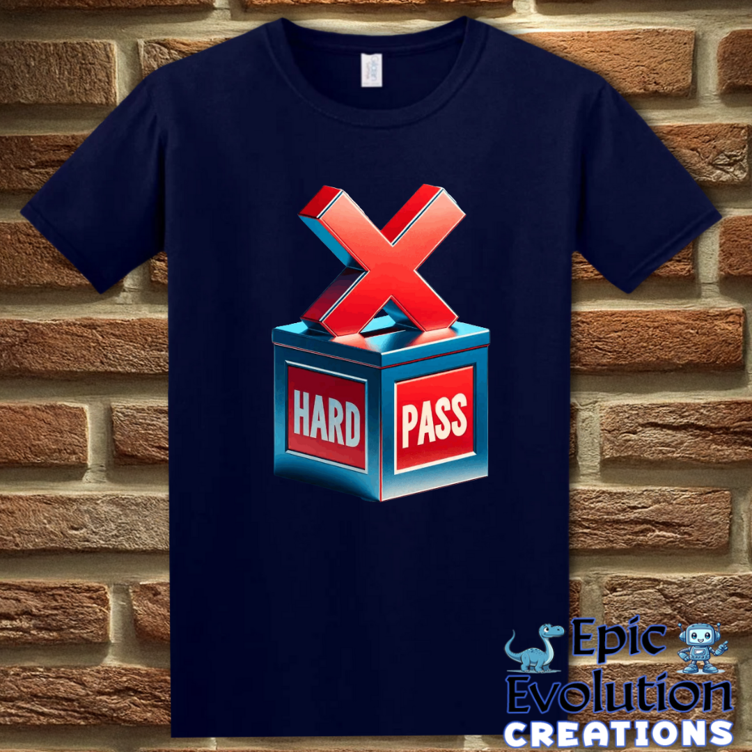 S-Navy-Funny "Hard Pass" Funny T Shirt-Epic Evolution Creations